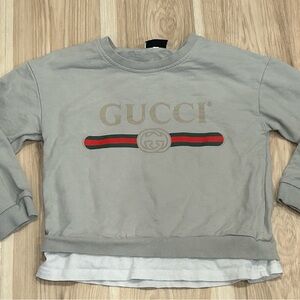 Gucci Kids Gray Classic Long Sleeved Shirt with Undershirt Size 120 (3-4 Years)